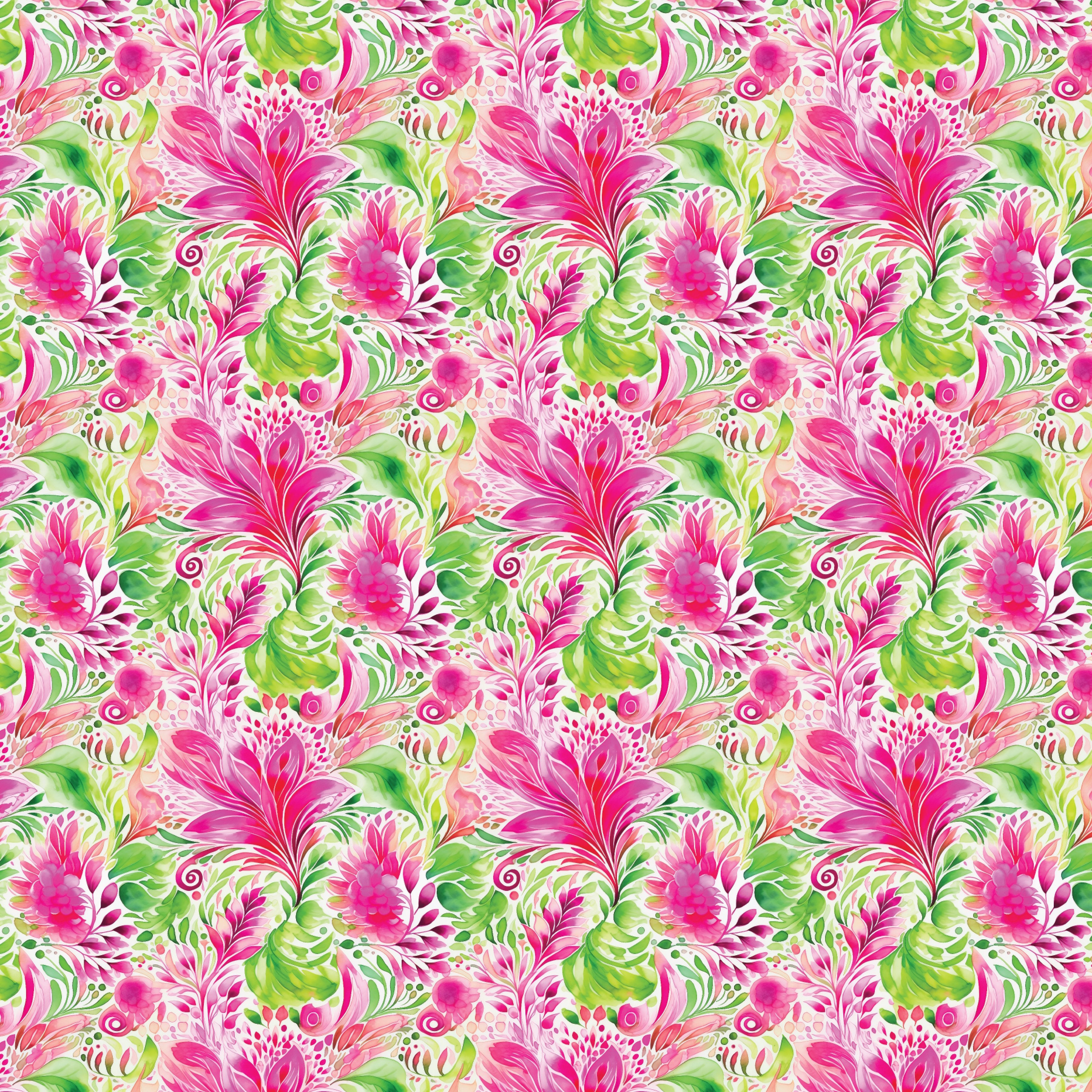 Bright Green & Pink Floral Pattern Acrylic Sheets - CMB Pattern Acrylic